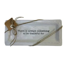 Mud Pie Always Thankful Everything Trinket Dish Tray Thanksgiving Home Gift NWT