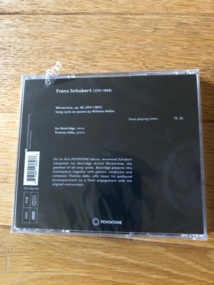 SCHUBERT - WINTERREISE, IAN BOSTRIDGE, PENTATONE 2019, CD NEU (OVP) - Bild 2 von 2