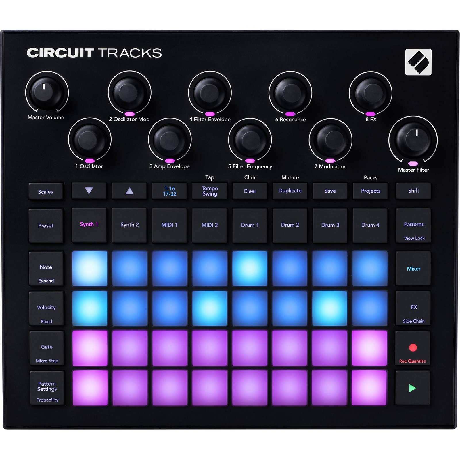 Novation Circuit Tracks Standalone Groovebox с синтезаторами барабанами и секвенсором 73090₽