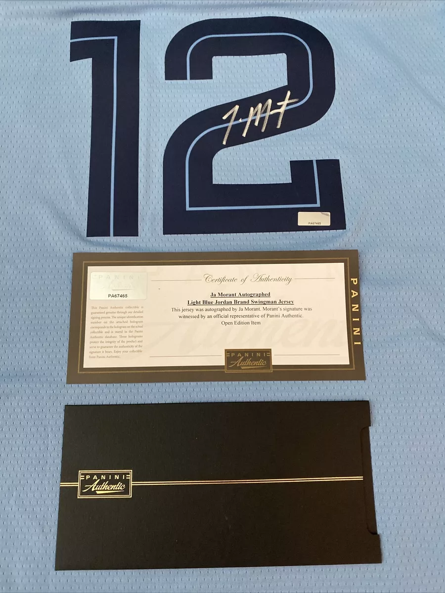 Memphis Grizzlies Ja Morant Autographed Blue Retro Brand Jersey