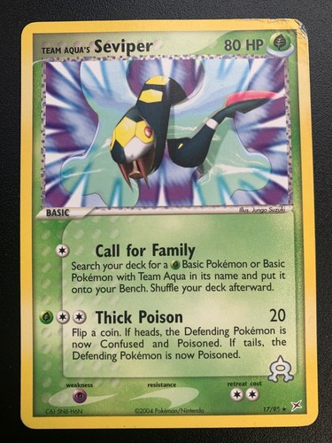 Seviper 17/95 EX Team Magma vs. Team Aqua Regular Rare Pokemon Trading Card