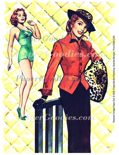 UNCUT 1953 Paper Doll Book #1302 Glam Star, Arlene Dahl w/4 Sassy Dolls - Picture 7 of 7