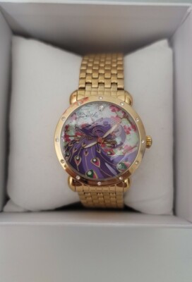 BERTHA Womens 'Didi Peacock' Gold Tone Mother of Pearl Dial 38mm Watch