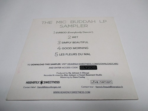 Sly Johnson The MIC BUDDAH CD Sampler 5 Tracks Promo Only 2015 NEW - Picture 2 of 2