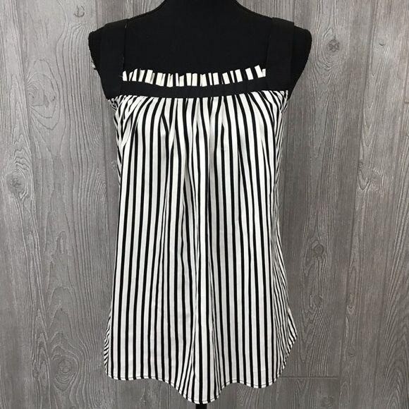 Zara basic black and white stripe sleeveless tank… - image 1