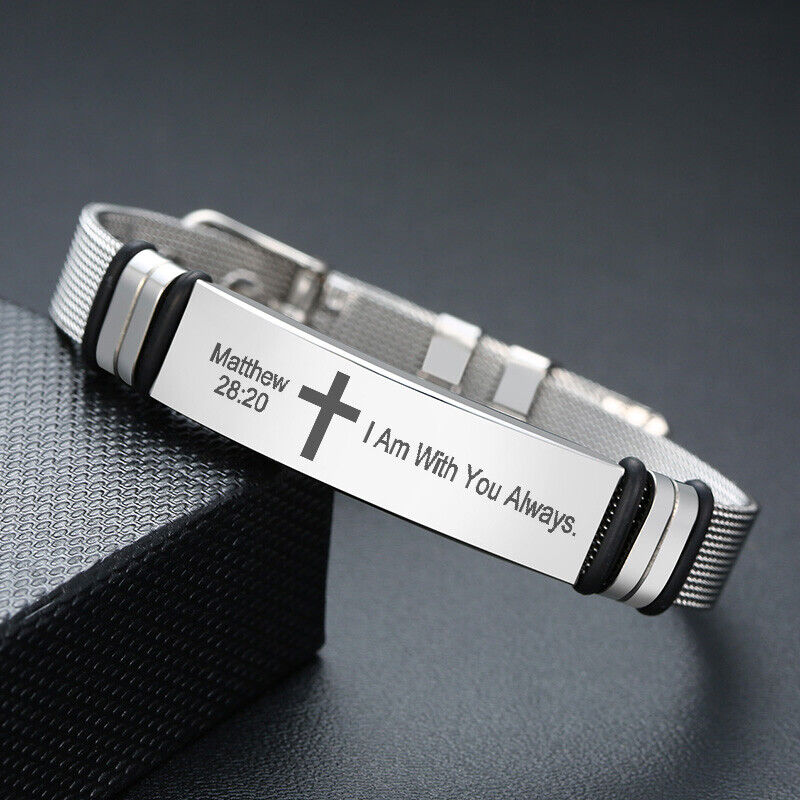 Inspirational Men Bracelet Watchband Bangle Personalized Inspirational Men Bracelet Watchband Bangle Personalized