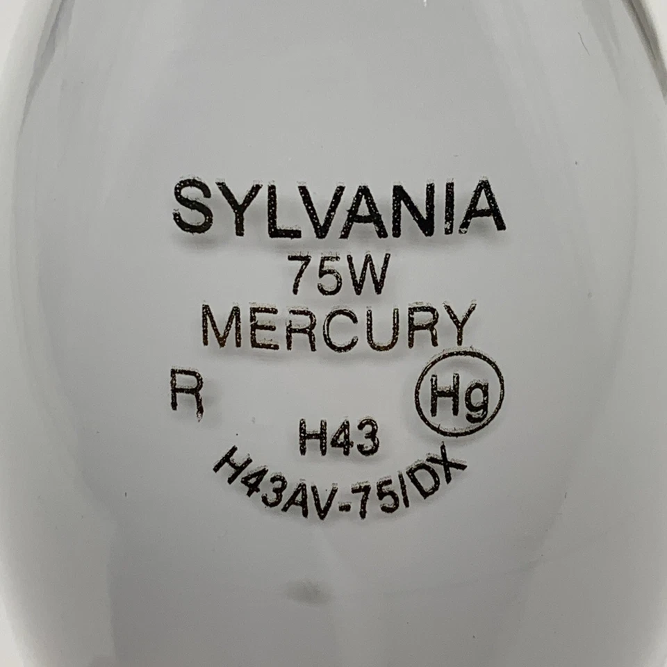 Sylvania H43AV-75/DX Mercury Vapor 75-Watt Lamp Light Bulb 75W H43 Medium Base - Image 4 of 4