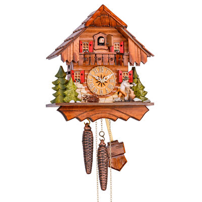 Kuckucksuhr  Der Holzhacker  17x23x26cm Wanduhr aus Holz Schwarzwalduhr