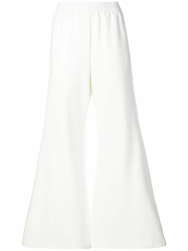 MM6 MAISON MARGIELA PANTALONES DE CHÁNDAL ACAMPANADOS BLANCO ROTO TALLA S "NUEVO CON ETIQUETAS"