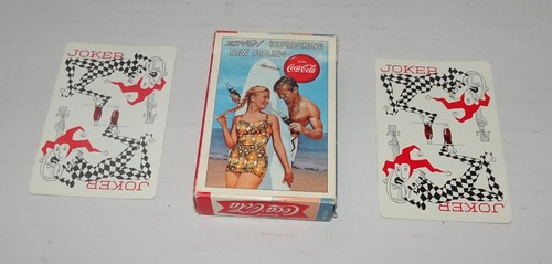 1960 COCA COLA " SURFBOARD " PLAYING CARDS Full Deck With Box and 2 Jokers - Picture 8 of 9