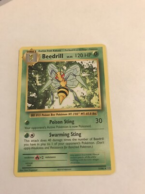 Pokémon TCG Beedrill Base Set 17/102 Regular Shadowless Rare | eBay