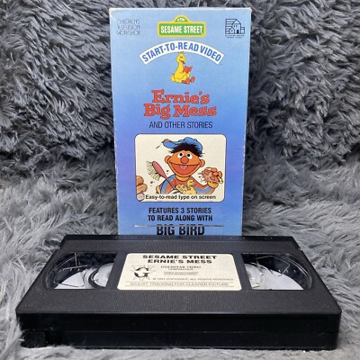 Sesame Street Ernie s Big Mess VHS 1992 Video Tape Learn Start To Read Big Bird