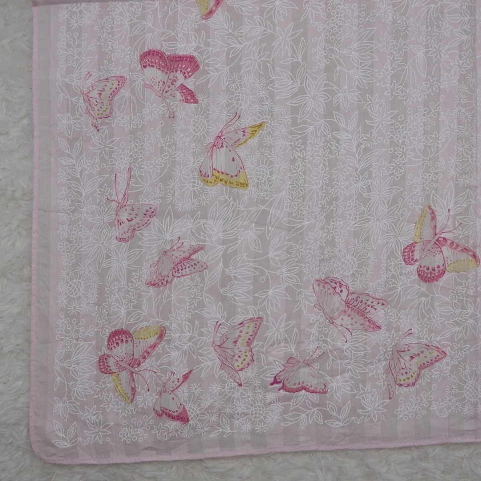 M164 HANAE MORI розовый бабочка хлопок шарф шарфы карман квадратный 18» X 18» - Изображение 4 из 4