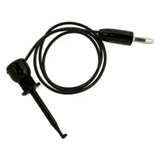 (1x) E-Z Mini Hook to Banana Plug Test Leads Cable BLACK 24" Long BX1W