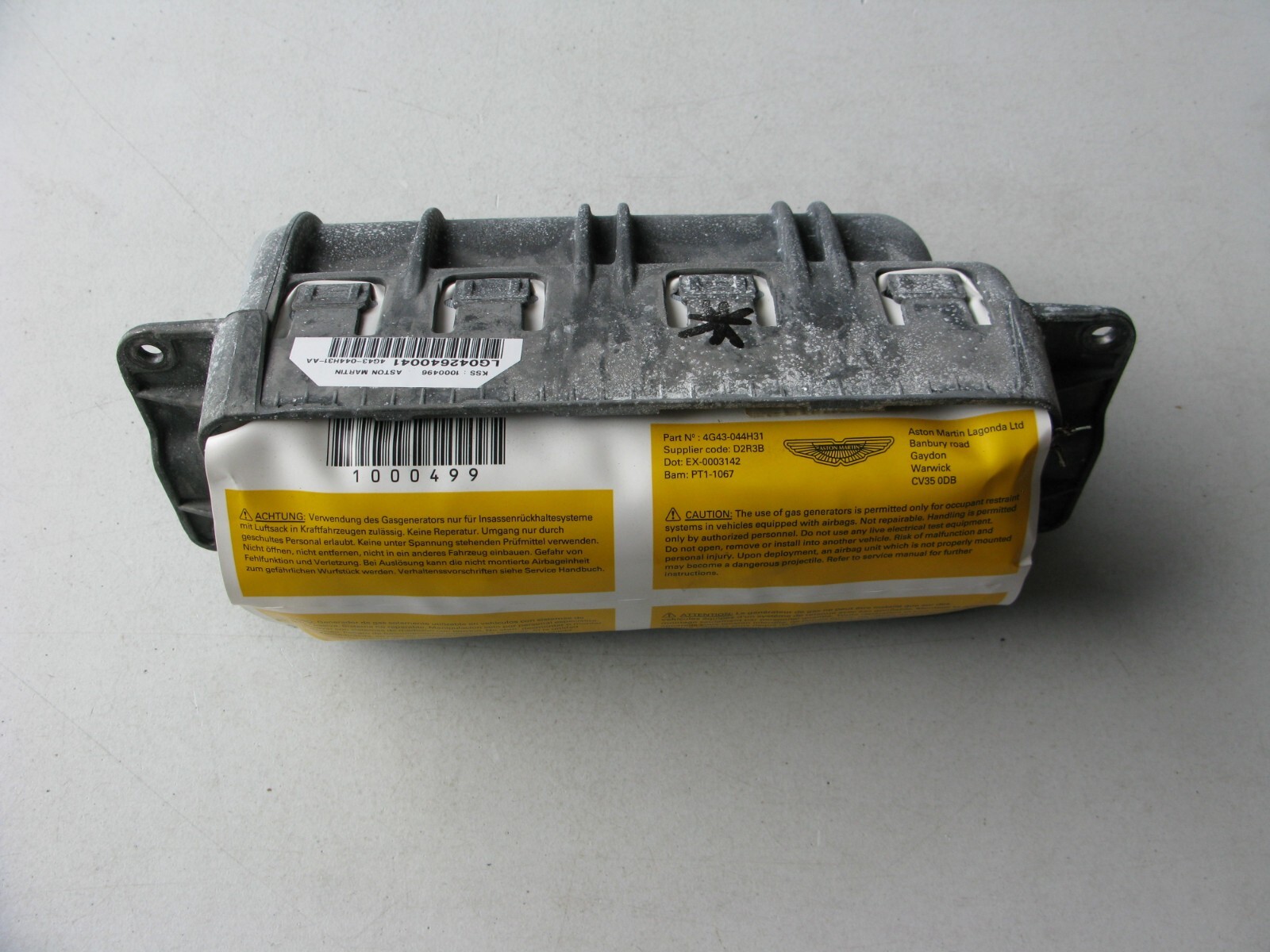 Aston Martin DB9 Airbg Assembly, Passenger 4G43-044H31-AA