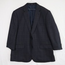 Joseph  Feiss Gold Blazer Mens 48R Wool Suit Sport Coat Jacket Blue Houndstooth