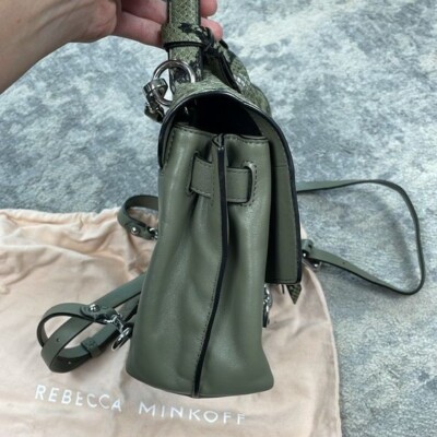 Rebecca Minkoff Green Stella Medium Convertible Backpack In  display picture 2