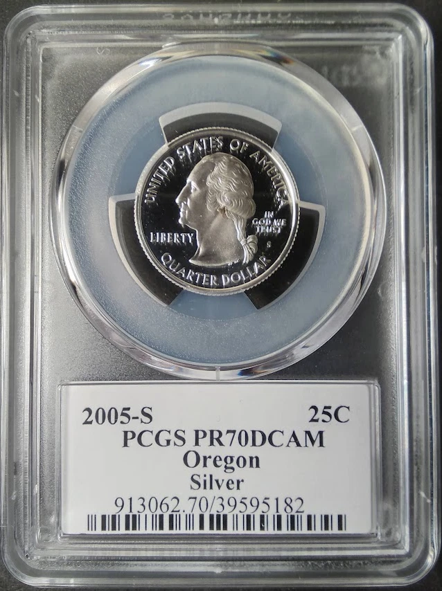 :2005-S S25C WASHINGTON OREGON QUARTER PCGS PR 70 DCAM SILVER R3 TOP-POP - Image 2 of 2