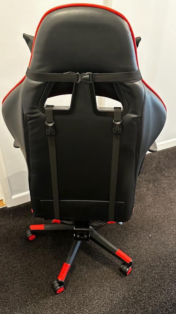 Gaming Chair red and black adjustable height and back eBay