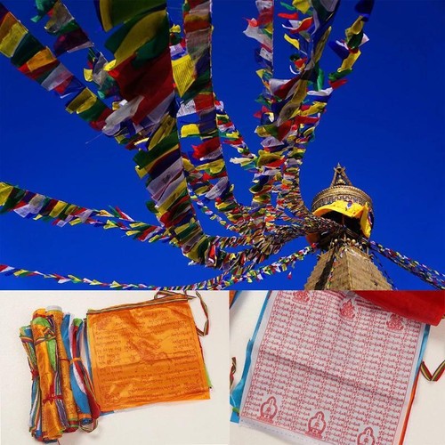Religious Flag Tibetan Buddhist Prayer Flag Tibet Lung Ta Banner Scriptures .SN - Picture 11 of 12