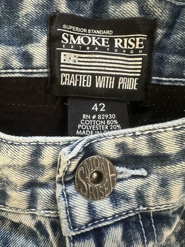 Smoke Rise Men's Distressed Shorts 34 Denim Cutoff Paint Splash Ripped Skater - Picture 10 of 10