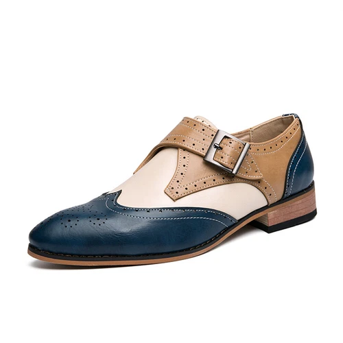 Hombre Zapatos Brogue Casuales Zapatos Oxford Negocios Punta de Ala Zapatos DE - Imagen 10 de 15