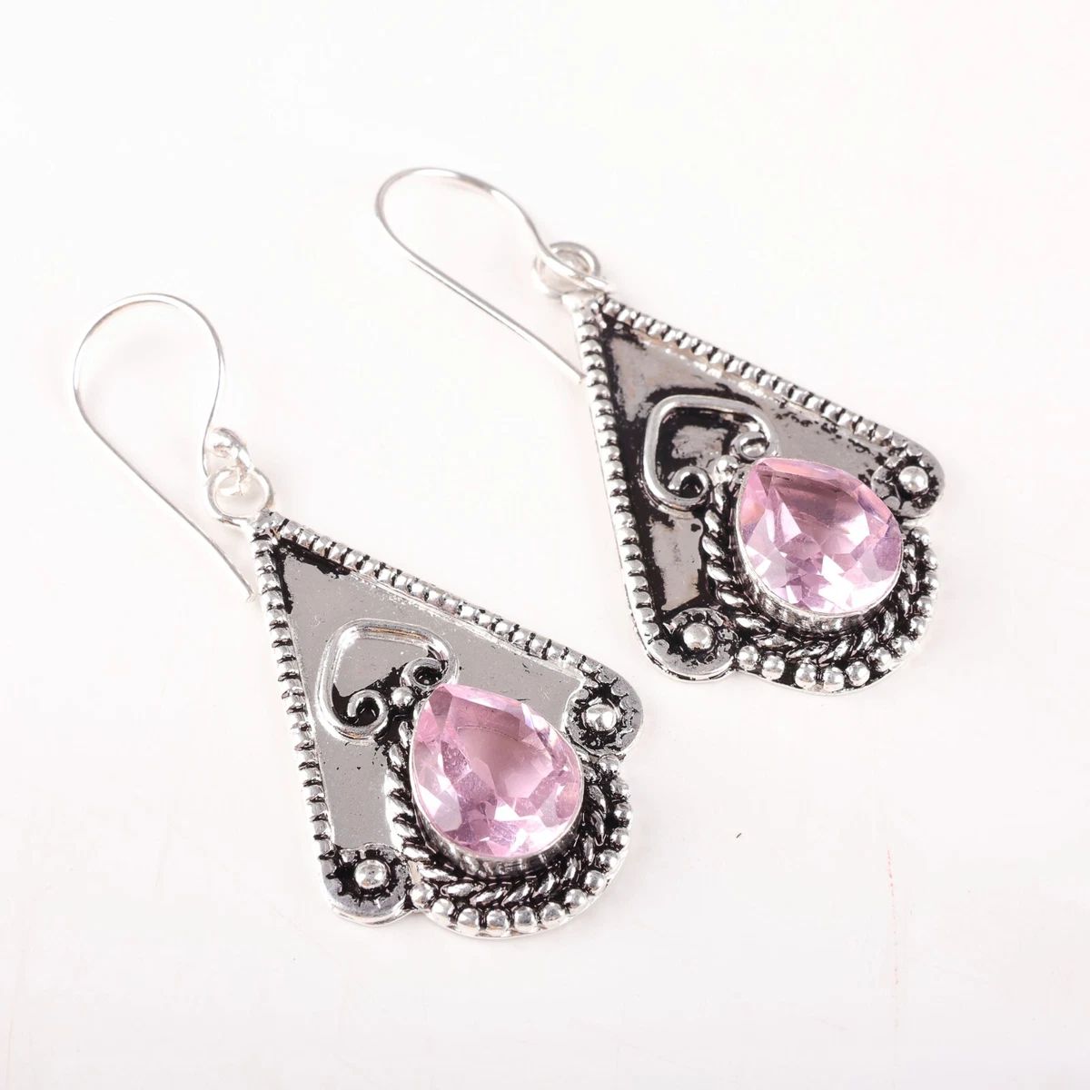 Orecchini pendenti in oro rosa e zaffiri | AMetis® Gioielli