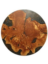 Olive Root Wood Epoxy Coffee Table | Wall Clock | Decor 49Cm #P5
