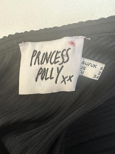 Princess Polly Sz 2 XS Ribbed Black Bodysuit Leotard Cutouts Rave Clubwear Sexy - Picture 6 of 8