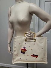 Women's Purse shopping bag Red Hat Society Purple red natural color tote Bag