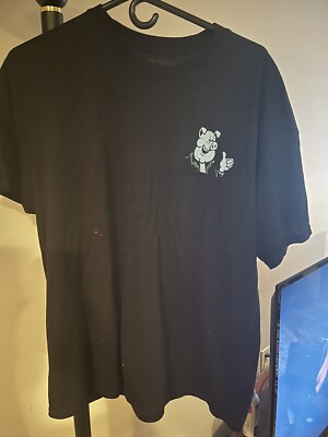 Bite Me BBQ (Wichita KS) t-shirt, blue print, unisex L