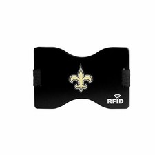 New Orleans Saints Football League Licensed Clip-On RFID Blocking Wallet
