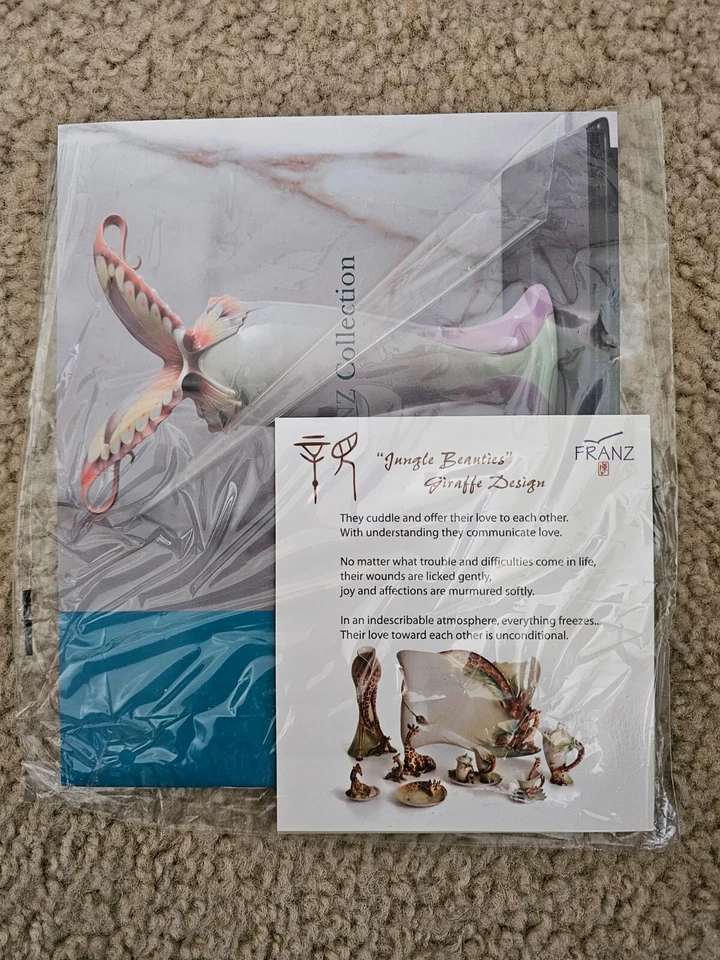 Franz Porcelain "Endless Beauty" Sculpted Giraffe Mother &Baby  Porcelain Vase - Image 4 of 4