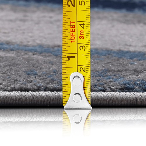 Navy Blue Grey Floor Rug Small Extra Large Sizes Thick Soft Pile Mat Cheap - Picture 7 of 11