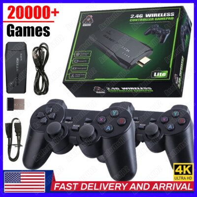 4K HDMI TV Game Stick Console Built in 64GB 20000 Retro Games+2 Wireless Gamepad