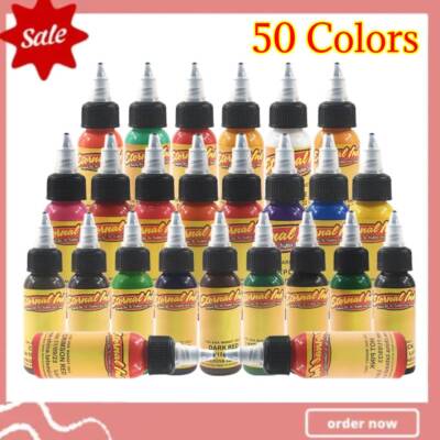 Eternal Tattoo Ink Set 50 Colors Set 1oz 30ml Permanent Set Professional US