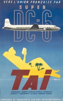 TAI SUPER DC-6 Rf198 - POSTER HQ 50x70cm eines VINTAGE POSTERS