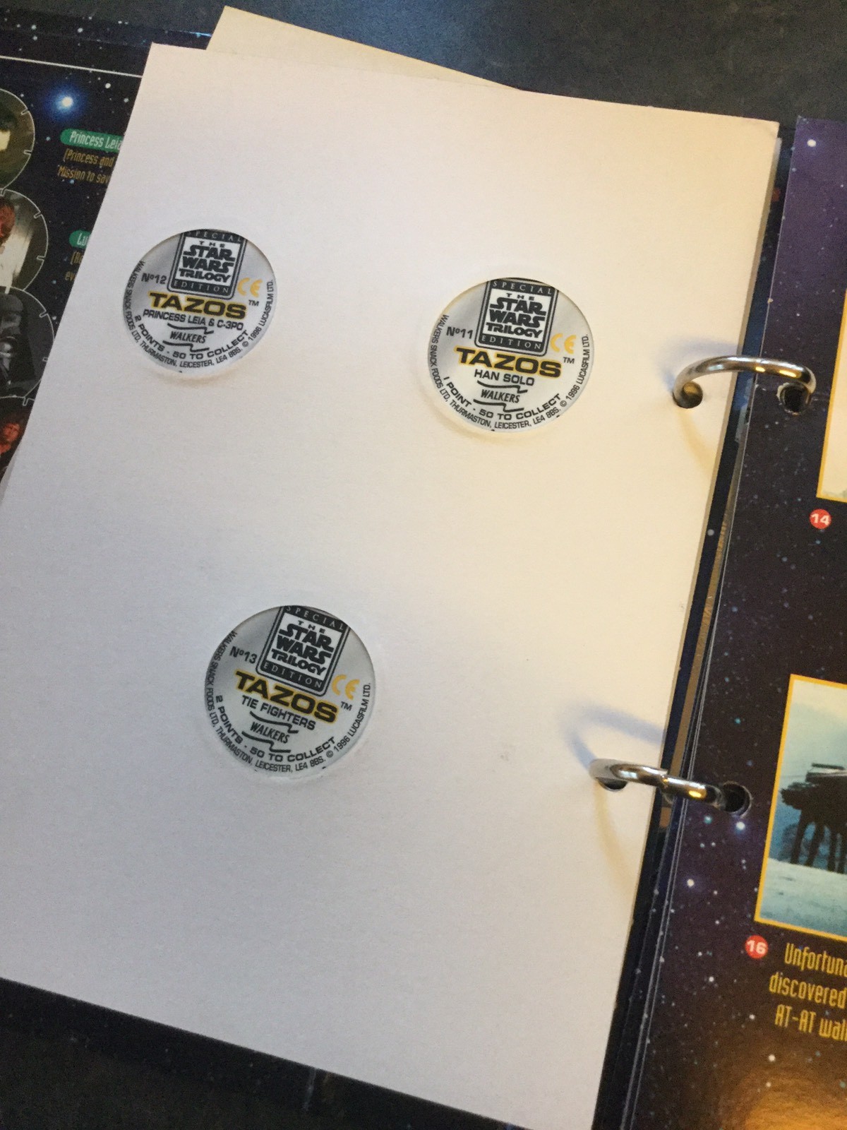 Star Wars Trilogy Special Walkers Ed TAZO Collector's Pack 1996 , Near