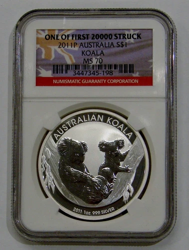 Australia - 2011 P - 1 oz. Silver Koala $1 - NGC MS 70 