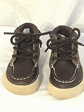 Children's Place Brown Toddler High Top Canvas/Faux Leather Tie Size 5T