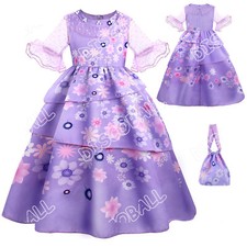 Girls Baby Kids Cosplay Dress Encanto Isabella Princess Costume Outfits Party