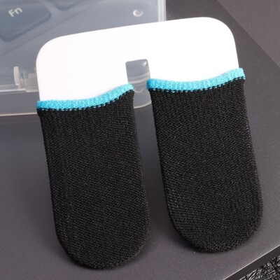 Touchscreen Gaming Finger Kohlefaser Abdeckung 2er Set Schweißhemmend Blau A49