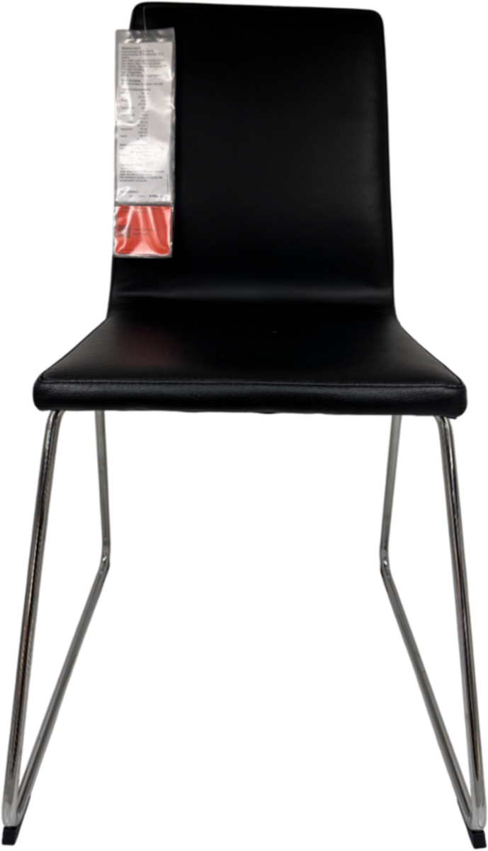 Brand New IKEA LILLANAS Chrome Plated Bomstad Black Dining Chair