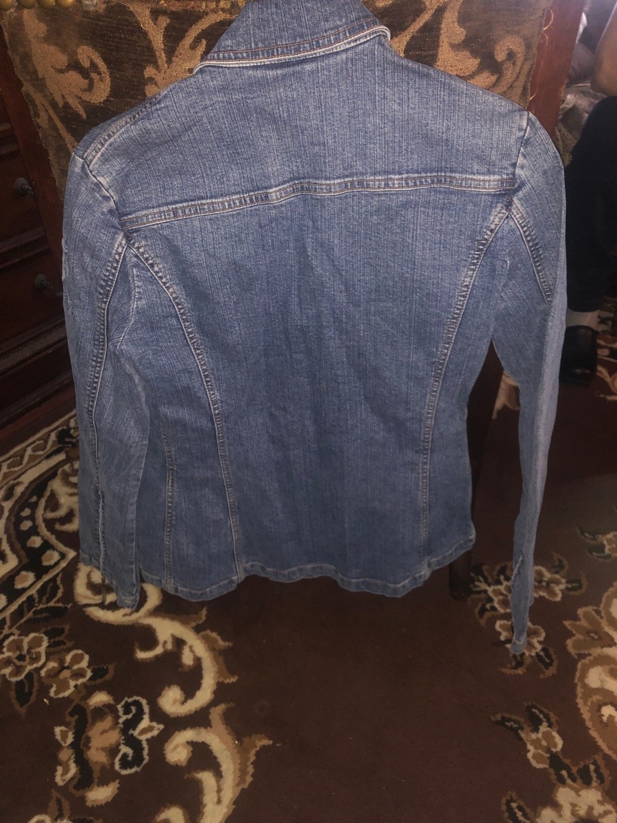 Veste Denim Noire GIANFRANCO FERRE - Taille US 18 - Fermeture à Pressions - Italie - Neuf Sans étiquettes