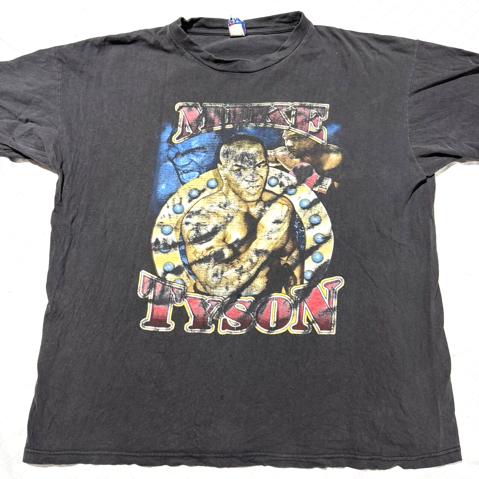 Vintage Mike Tyson Rap Tee T-shirt Size XXL Black 90s Boxing Iron Mike Rare