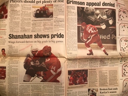brendan shanahan Detroit Red Wings/Anaheim detroit news newspaper playoff sweep - Picture 2 of 2