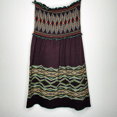 Hazel by Anthro Y2K Tube Top Dress Embroidered Smocked Retro Small | eBay