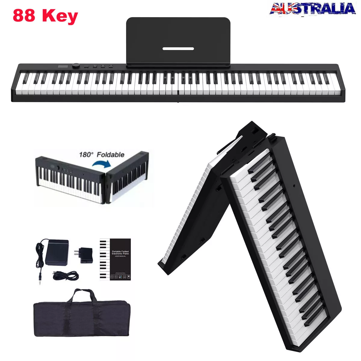 KONIX Piano de teclado, 88 teclas de piano eléctrico semipesado con función  MIDI Bluetooth, teclado de piano portátil con soporte, pedal de