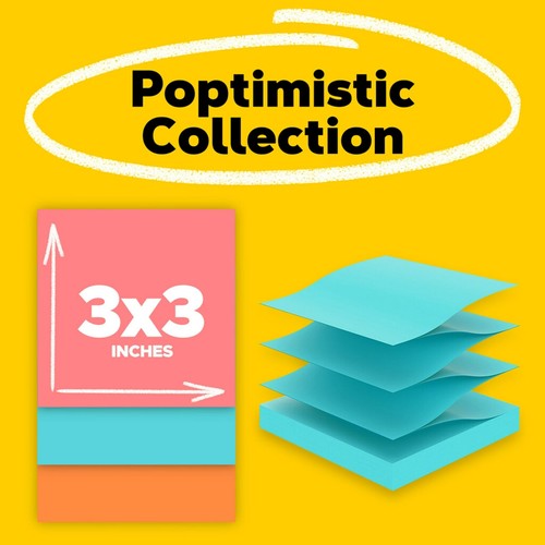 Appunti pop-up post-it 3x3 in 5 tamponi colori assortiti 3301-5AN - Foto 2 di 10