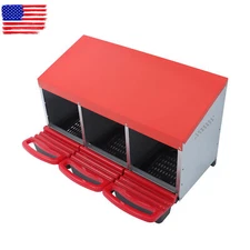 3 Hole Metal Chicken Nesting Boxes Laying Eggs Chicken Coop Hen Nest Box
